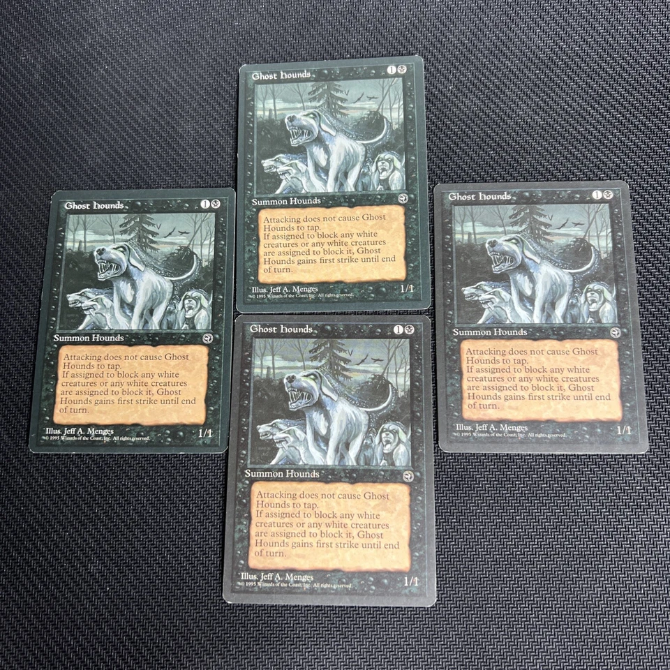 Ghost Hounds MTG Homelands Magic the Gathering Black Playset Vintage 4 - Image 1 of 4