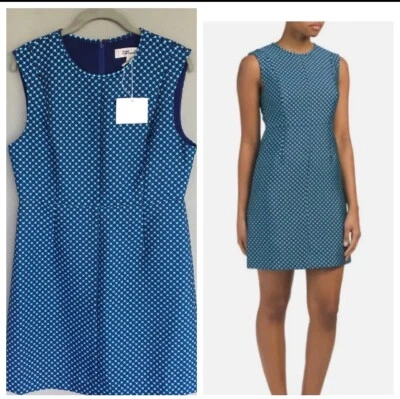 Vestido Diane Von Furstenberg Mujer 12 Azul Madyson Geo Estampado Elastizado Silencioso Lujo Foto 1 de 4