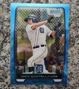 2012 Bowman Chrome Prospects Redemption Refractor Blue Wave Nick Castellanos