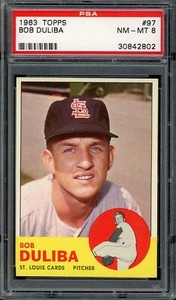 1963 Topps Baseball #97 Bob Duliba PSA 8