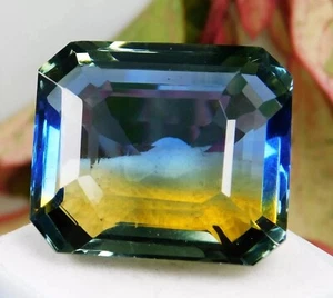 Tourmaline Bi-Colour Emerald Cut 41-42 Ct Natural EGL Certified Loose Gemstone - Picture 1 of 7