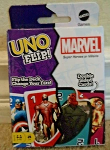 UNO FLIP Marvel Card Game with 112 Cards GXV56 *NEW* - Picture 1 of 2