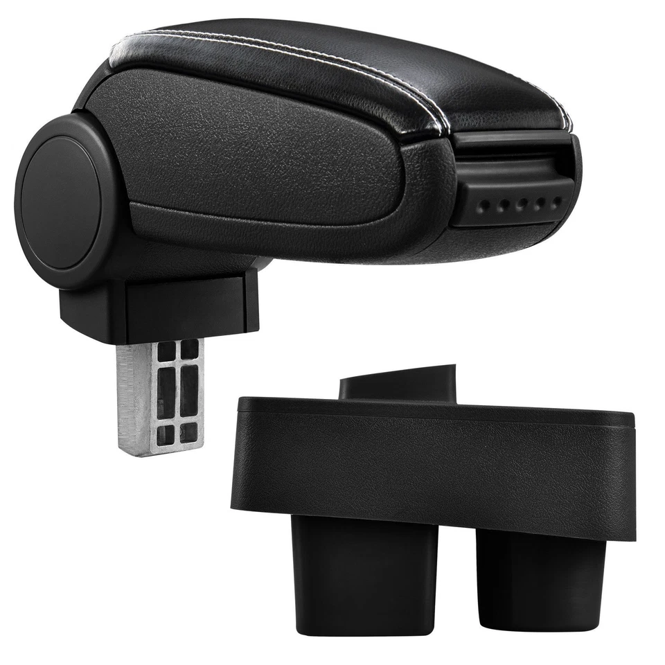 Bracciolo Centrale Pelle Nero Riferimento/Bianco per Skoda Roomster Da 2006- - Immagine 1 di 1