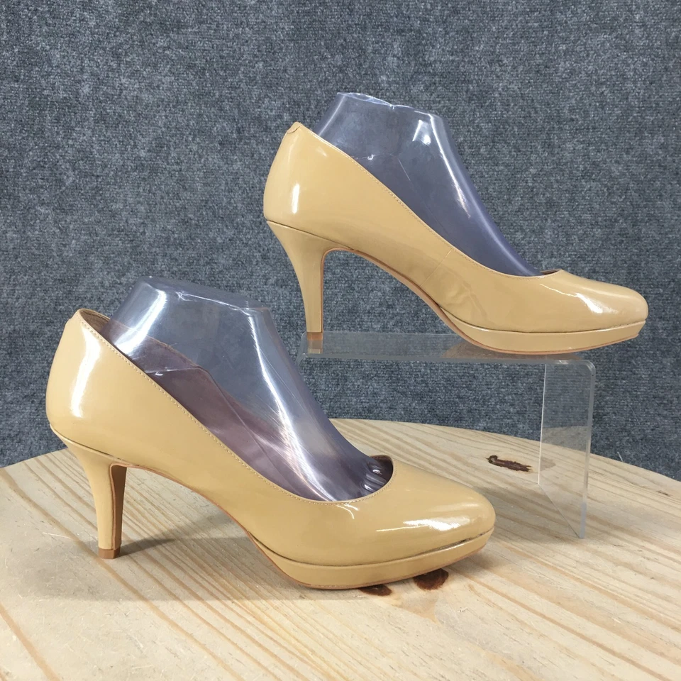 Vince Camuto Shoes Womens 8.5 M Desti Pump Yellow Leather Casual Stiletto Heels - Image 1 of 4