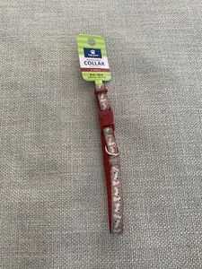 Top Paw verstellbares Hundehalsband rot bunt Knochen Neu mit Etikett XS Umfang 8-12" EXTRA S - Bild 1 von 2