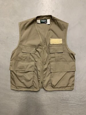 vintage 70s 80s SafTbak retro Hunting Fishing Vest Khaki NWT Outdoorsman sz M - Image 1 of 4