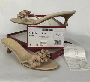 Salvatore Ferragamo 9B/ 38 Vintage Calf Leather ALLEN Kitten Heel Shoes RRP $535 - Picture 1 of 18