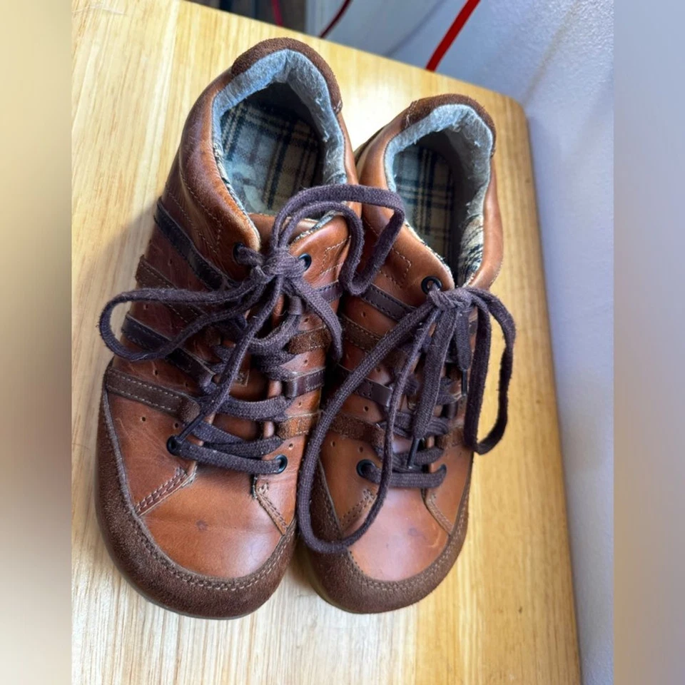 Zapatos Oxford Report Y2K Años 90 Vintage Gruesos Br Talla 8 Cuero Marrón Plataforma Foto 1 de 4