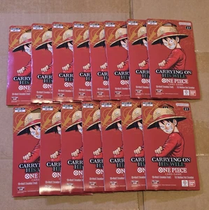 Lot of 15 - One Piece OP-13 Carrying on His Will Sleeved Booster Pack (Sealed) - Picture 1 of 2