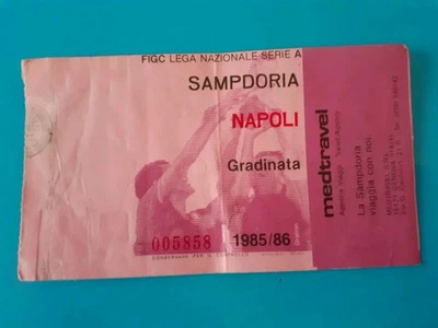 BIGLIETTO STADIO CALCIO SAMPDORIA NAPOLI 1985 1986 - Immagine 1 di 2