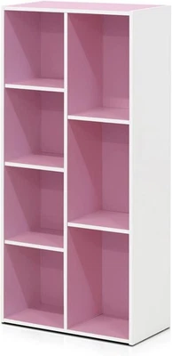 Furinno LUDER Book Shelf, 7-Cube Bookshelf, Bookcase, 9.4" x 19.5" x 41.7" - Image 1 of 4