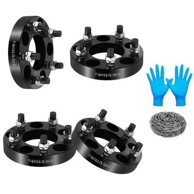 4x 1" 5x4.5 5x114.3 Wheel Spacers 12x1.5 73mm CB For 1999-2012 Mitsubishi Galant - Image 1 of 4