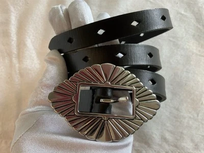 "Nuevo cinturón Lucky Brand para mujer de cuero talla X/S S negro 1SR2600 BUW0988 37""x0,5""" Foto 1 de 4