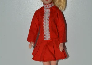 Barbie Clone Red Short Dress with Decorative White Trim - Picture 1 of 2