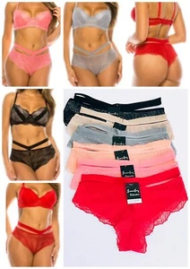 3/6 Pack Women Sexy Lace Underwear Panties Brief Bikini Knickers Thongs G-string - Picture 1 of 16