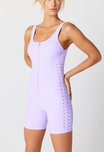 GIGI C Sport Maxine Romper, Lilac, Size S NWT-$165-SOLD OUT ONLINE - Picture 1 of 13