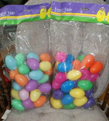 72 huevos de Pascua de plástico para fiesta envío rápido colores pastel y brillantes 40 mm Foto 1 de 3