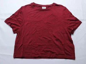 Luck And Folly Women's Cropped Short-Sleeve Classic T-Shirt AC2 Cranberry Large - Picture 1 of 3
