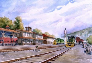 Reading Blue Mtn & Northern RR Train. Port Clinton, Penna. James Mann Notizkarten - Bild 1 von 2