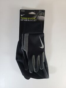 Nike Women's Therma Hat and Gloves Running Set Reflective Size XS/S Black