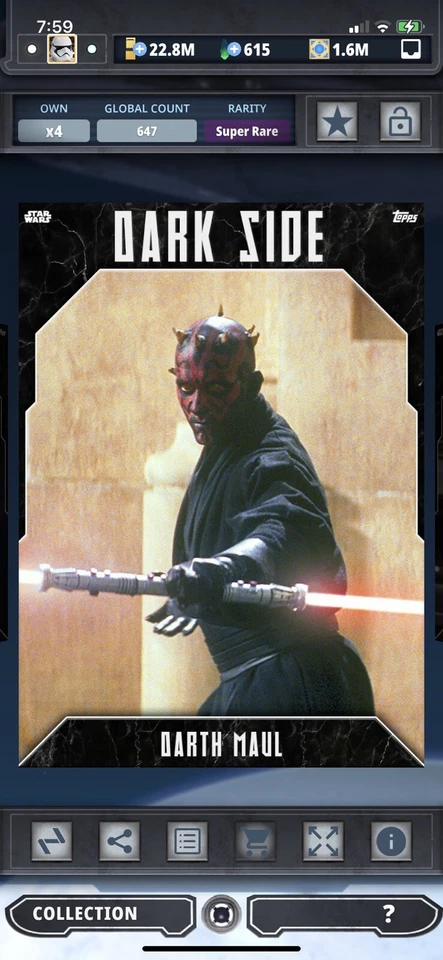 Topps Star Wars Digital Card Trader Dark Side 2 Darth  Maul Insert - Image 1 of 1