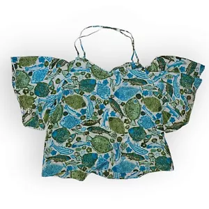 Women's Adjustable Strap Blouse Vanessa Virginia Off Shoulder Size 8 Cotton/Silk - Picture 1 of 5
