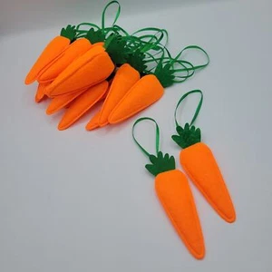 22 Felt and Ribbon Carrot Easter Tree Vegetable Ornaments - Picture 1 of 5