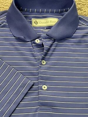 Polo de golf Donald Ross para hombre lavanda púrpura a rayas talla mediana Foto 1 de 4