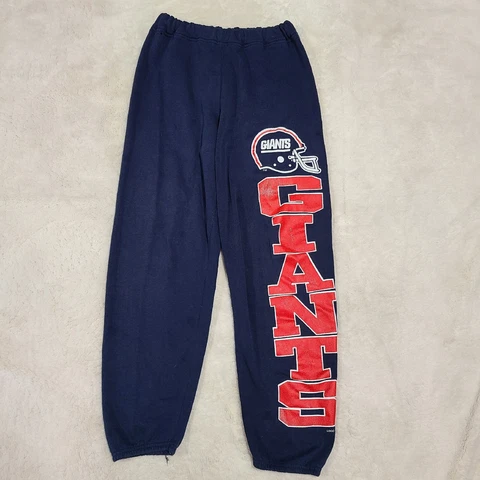 Vintage 90s Logo 7 NFL Giants Sweatpants Adult Medium MADE IN USA Blue Football Cover