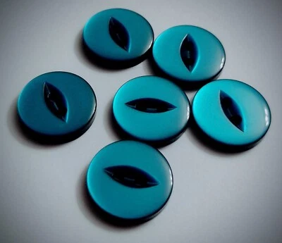 5/8" 2-Hole Fish Eye Teal Craft/Clothing Buttons - Image 1 of 4