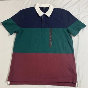 Banana Republic Herren Poloshirt Colorblock weinrot, grün, blau neu Medium - Bild 1 von 7