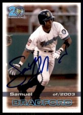 2003 Grandstand Everett AquaSox Samuel Bradford Signed IP AUTO #NNO