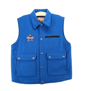 Cripple Creek Mens Vest Blue XL Wool Blend PBR Bull Rider Toughest Sport On Dirt - Picture 1 of 15