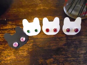Brand New Gorgeous 4 Pairs of Stud Earings Claw Setting - Picture 1 of 5