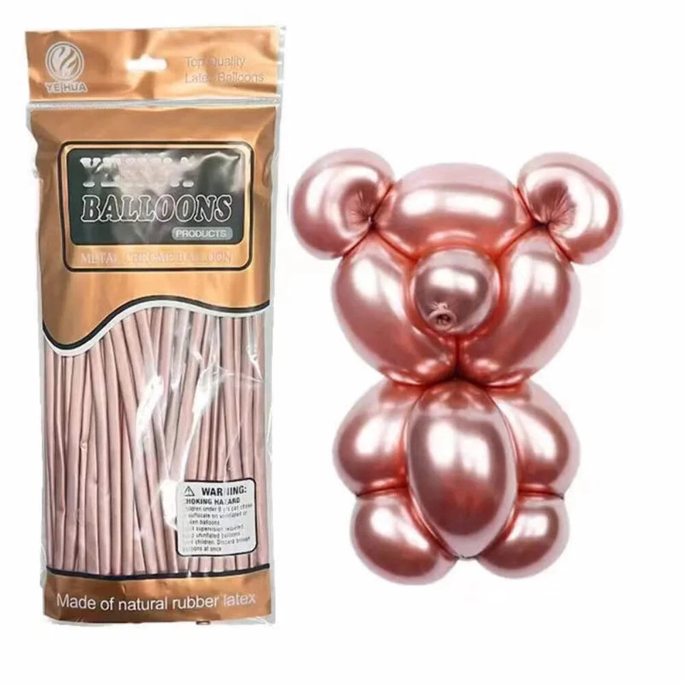 100 peças/pacote, 1,8 g metálico 260 balões longos coloridos torção animal balões mod - Imagem 1 de 4