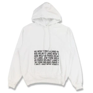 Helmut Lang White Box Logo Hoodie | Size S Relaxed fit FW22 RRP $285 - Picture 1 of 6