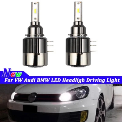 H15 LED White 72W COB HID DRL High Beam Bulb For VW Golf Mk6 Mk7 Gtd Bmw Audi - Imagem 1 de 4