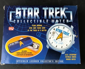 Vintage 1998 Star Trek Orbiting Enterprise Collectible Watch w/Tin Case & COA! - Picture 1 of 5