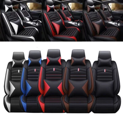 Leather Car Seat Covers Full Set 5-Seats Front Rear Cushion Protector for Honda - Image 1 of 4