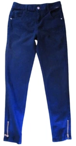 TED BAKER SLIM FIT DARK BLUE STRETCH JEANS GIRLS AGE 14 W/ ROSE GOLD ANKLE ZIPS - Picture 1 of 3