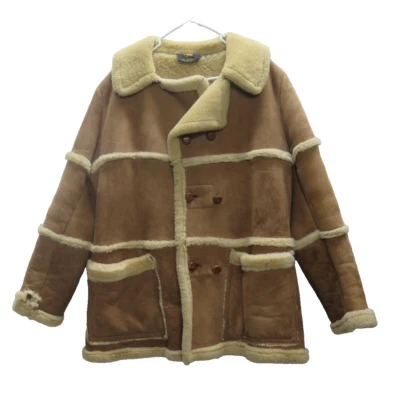 Abrigo Chaqueta Sherpa Marlboro De Colección Años 60 70 Oso Dorado Marrón Gamuza Cuero Oveja Foto 1 de 4