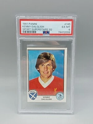 Pegatinas Panini Superstars 82 calcomanía de fútbol Kenny Dalglish #145- PSA 6 Foto 1 de 2