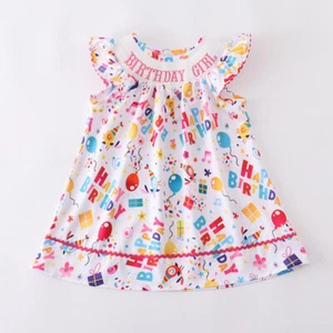 Boutique Birthday Girls Embroidered Smocked Dress - Picture 1 of 16
