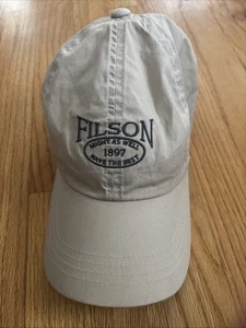 VIntage Filson Khaki Adjustable Hat Cap One Size Might As Well Have The Best - Picture 1 of 6