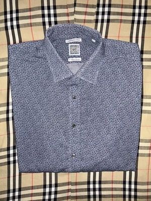 Camisa R by Robert Graham Para Hombres XXL Micro Punto Cachemira Codo Parche Hecha a Mano Italia Foto 1 de 4