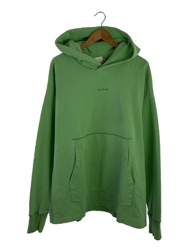 Felpa con cappuccio Acne Studios 21aw Franklin H Stamp S cotone verde tinta unita usata