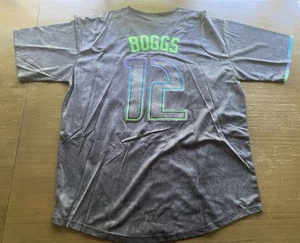 Wade Boggs Tampa Bay Devil Rays #12 Baseball HOF New MLB Jersey Men Large L Blue - Picture 1 of 5