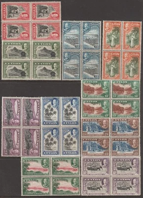 EDSROOM-O21521 Ceylon 264-273 MNH 1935 Blocks of 4 Set to 50c George V CV$396.60 - Image 1 of 2