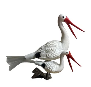 Antique German Hand Blown Glass 2 Storks Spun Tails Clip On Ornament Long Beaks - Picture 1 of 10