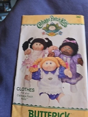 Butterick Pattern UNCUT #343 VTG Cabbage Patch Kids Clothes  - Image 1 of 2